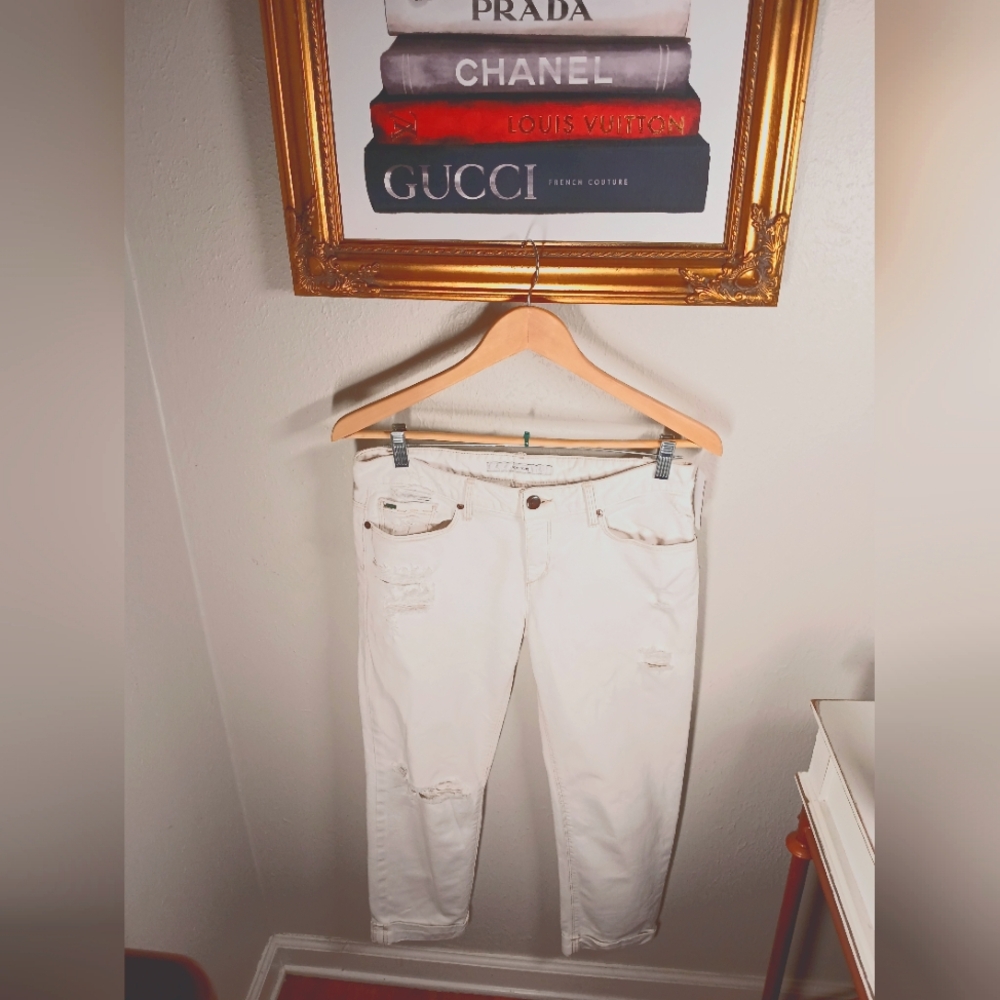 Joe's White Distressed Jeans
